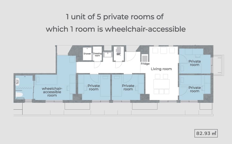 wheelchair-accessible unit